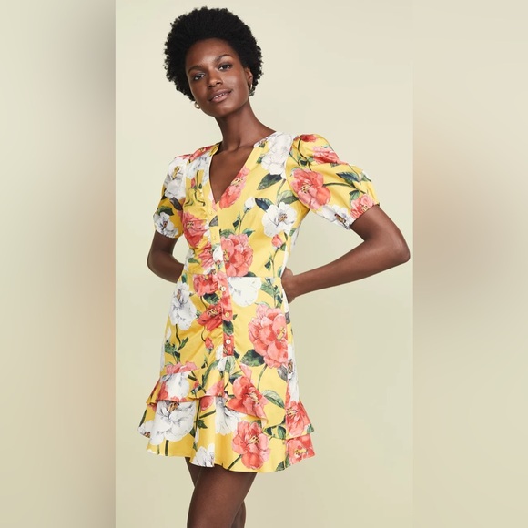 Parker Minna Lemon Wildflower print cotton dress. - Picture 2 of 15